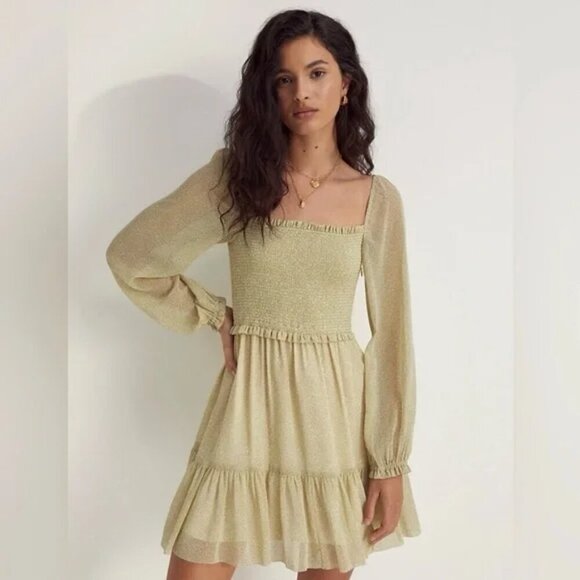 Aritzia Wilfred Tempest Dress in Birch/Marsh Green Floral Size Small - Picture 3 of 11